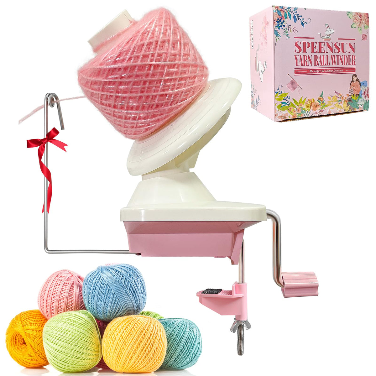 SPEENSUN Yarn Winder for Crocheting, 3.5 OZ Easy-to-Install and Efficiently Yarn Cake Winder with Lower Noise, for Crochet and Knitting Lover for