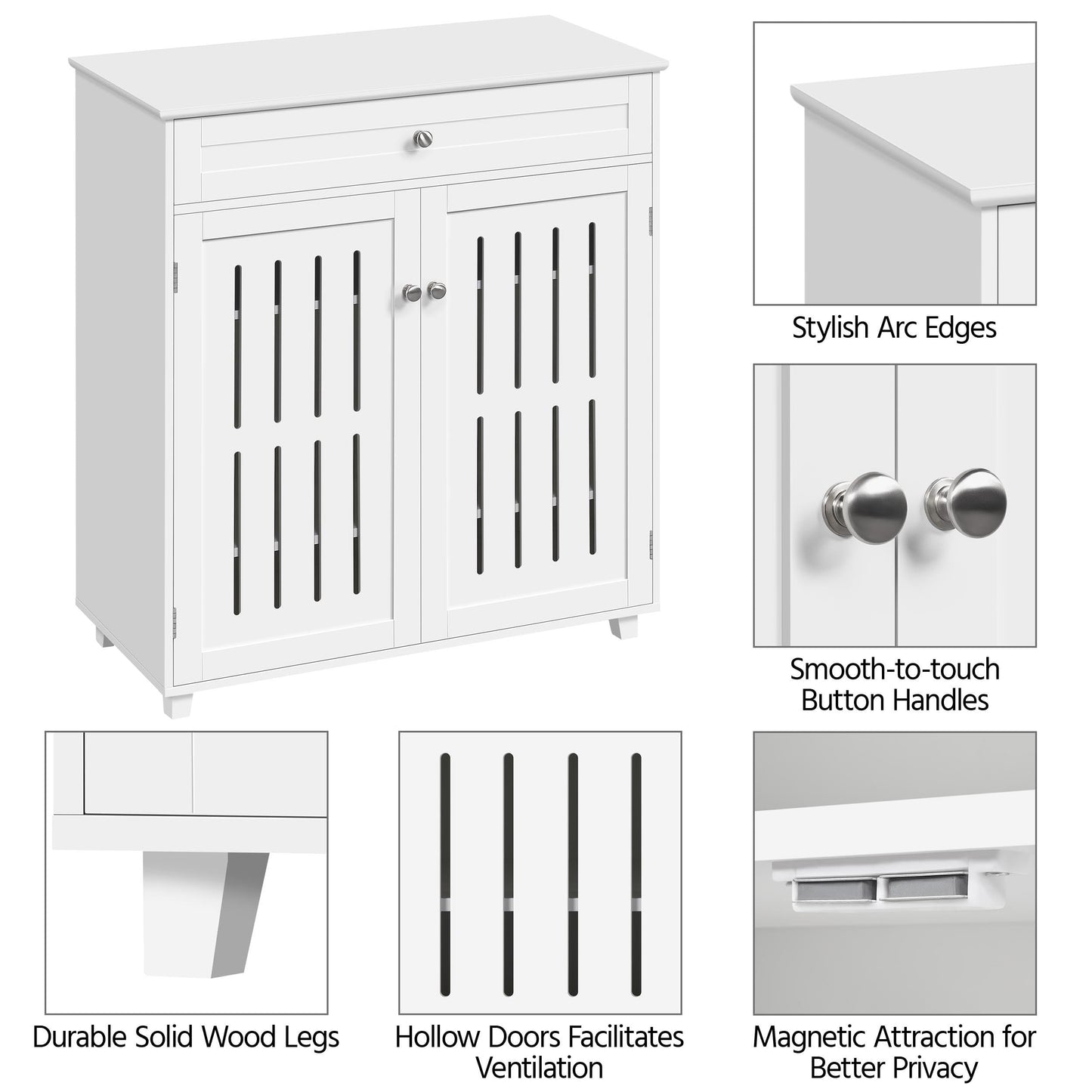 Yaheetech Shoe Cabinet 4-Tier Shoe Storage Organizer with Drawer, White