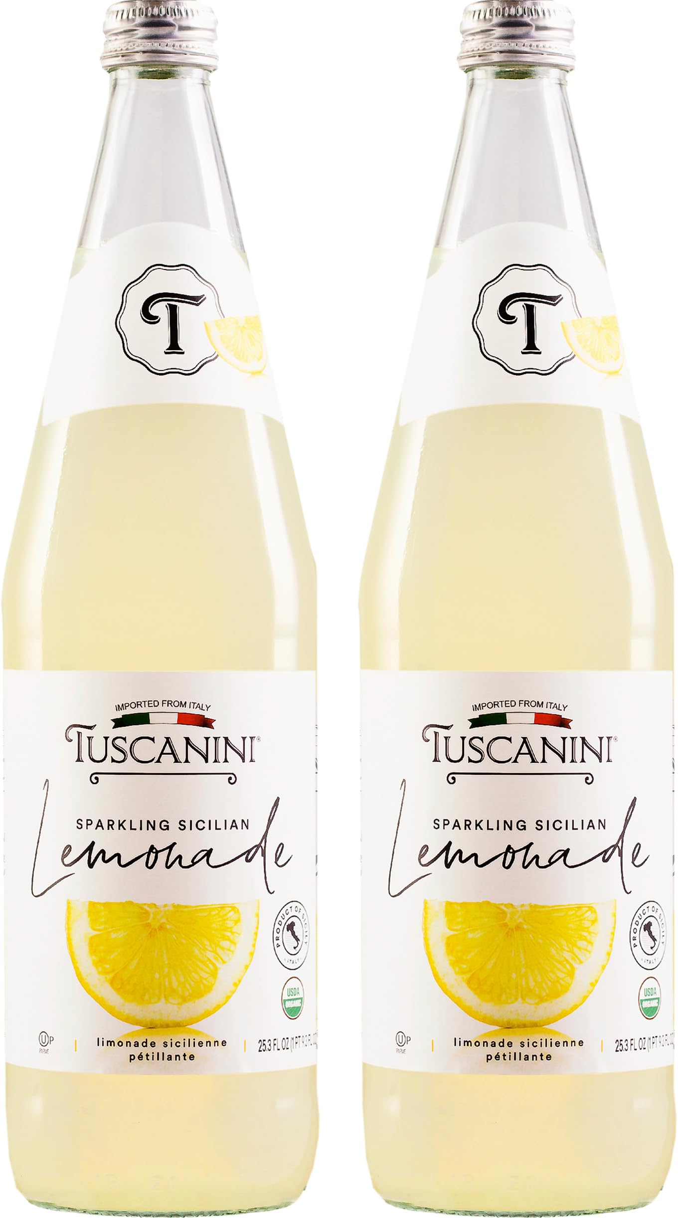 Tuscanini Premium Sparkling Lemonade, 750ml (Pack of 2) | Real Italian Lemon Soda - No Food Colouring or Artificial Flavours | Sparkling Party Drink |