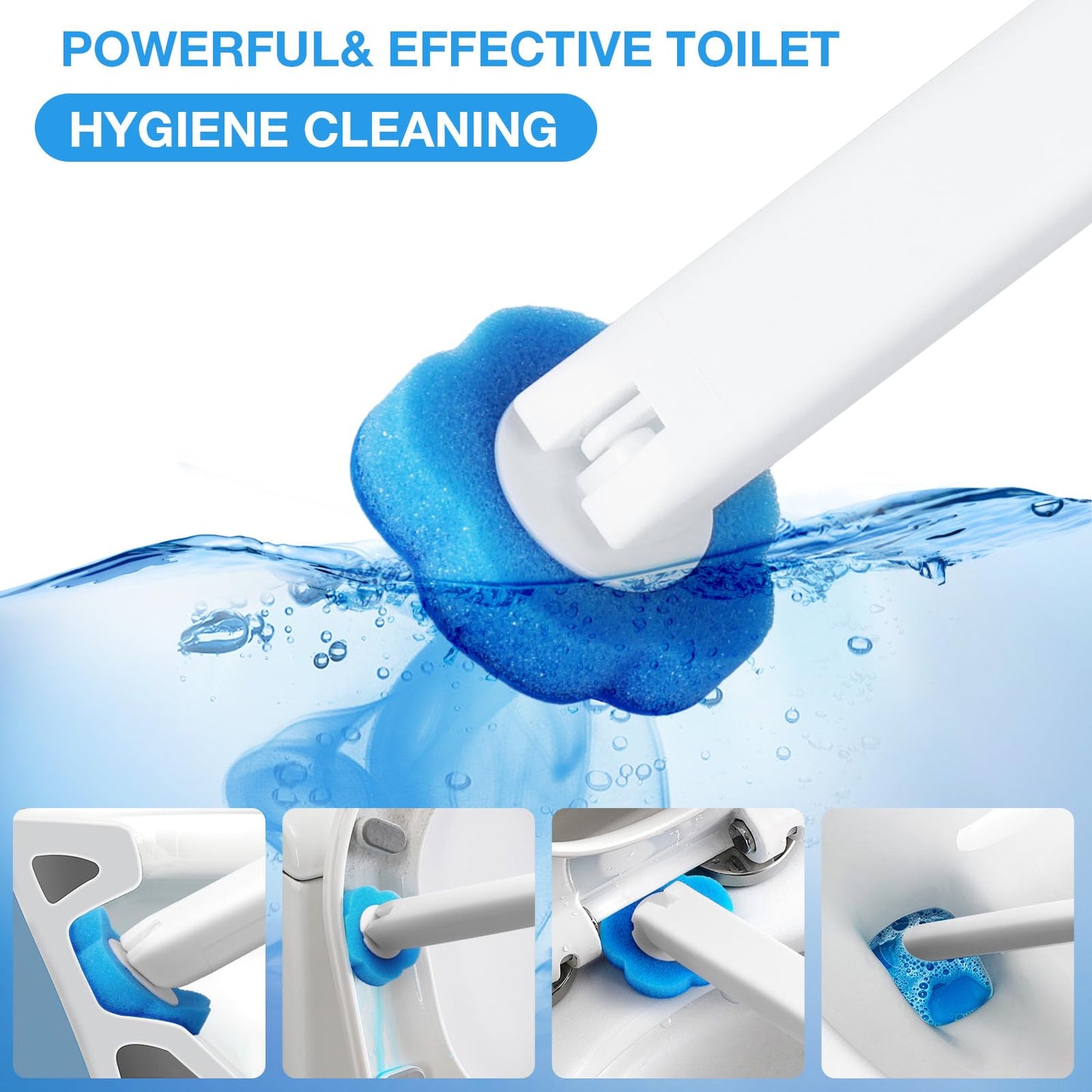 ANOMM Toilet Wand Kit 2 Pack with 48 Replacement Heads & 2 Extended Handles