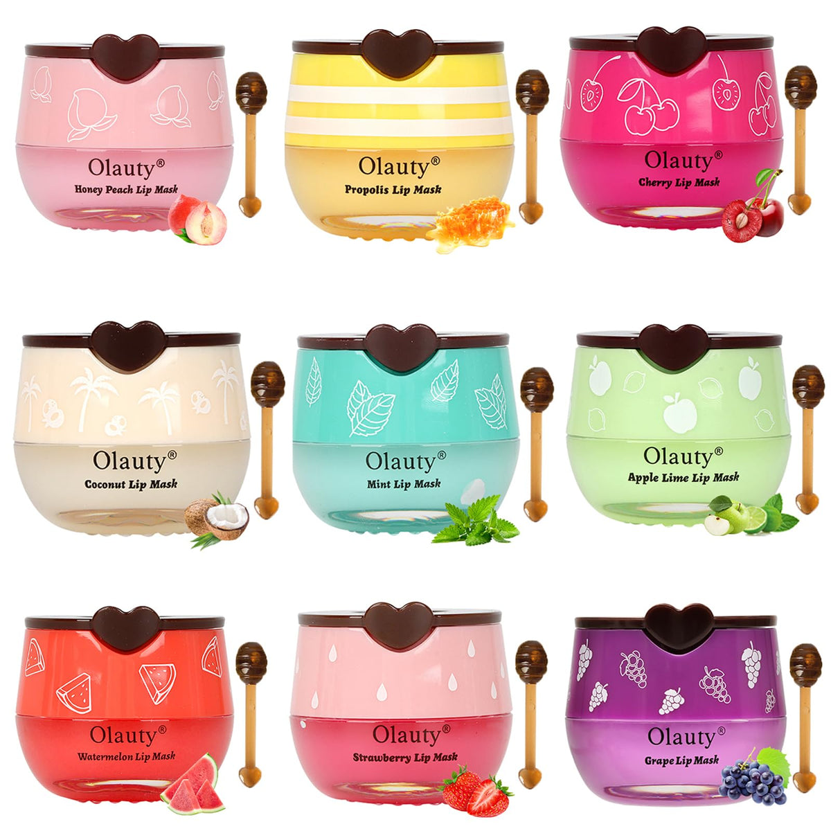 TITIMORE 9Pcs Bee Lip Balm Honey Pot,Bee Lip Mask Honey Lip Balm Uk,Stocking Stuffers for Women,Hydrating & Prevention Dry and Cracked Lip Scrubs