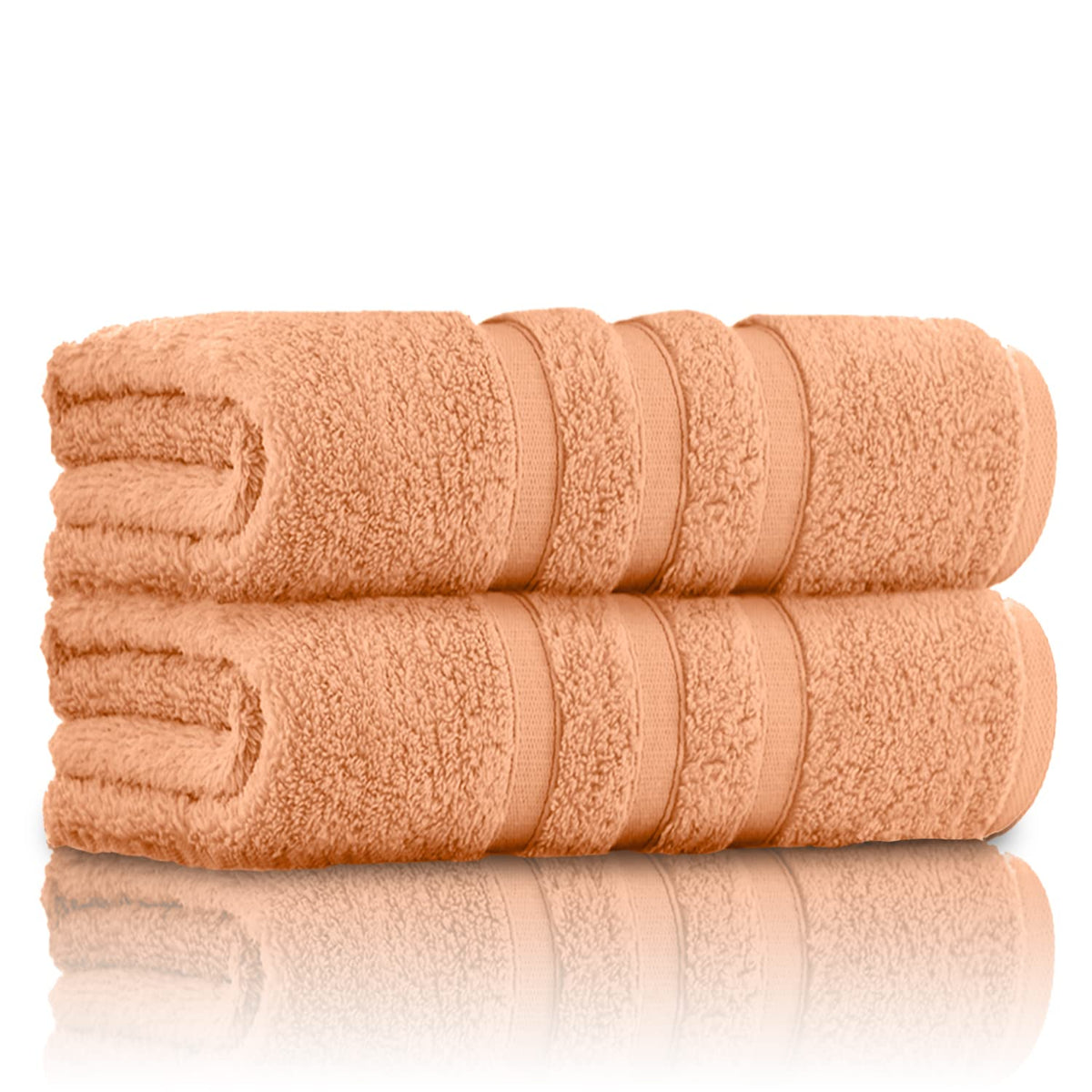 GC GAVENO CAVAILIA 100% Ringspun Cotton, Luxury 550 GSM Zero Twist Sheets, Egyptian, Peach, 70x120 Bath Towel