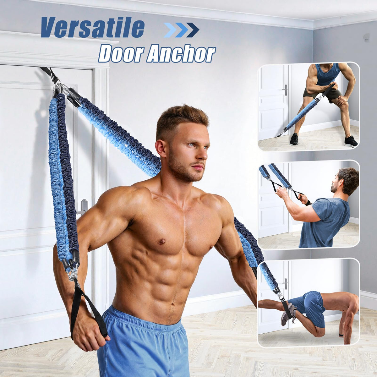 ALongSong Pilates Equipment Pilates Reformer With 6 Resistance Bands 20/30/40lbs Anti-Snap Protection For Home Gym Workout Yoga Twisting Squat
