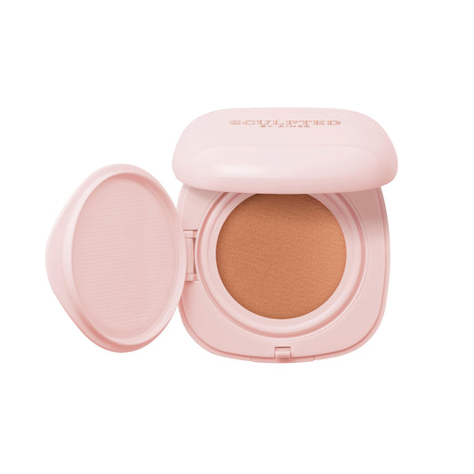 Cream Cushion Foundation from Sculpted by Aimee ? Vegan, Buildable & Refillable Base, Soft Cushion Applicator & Mirror with SPF 30, Niacinamide,