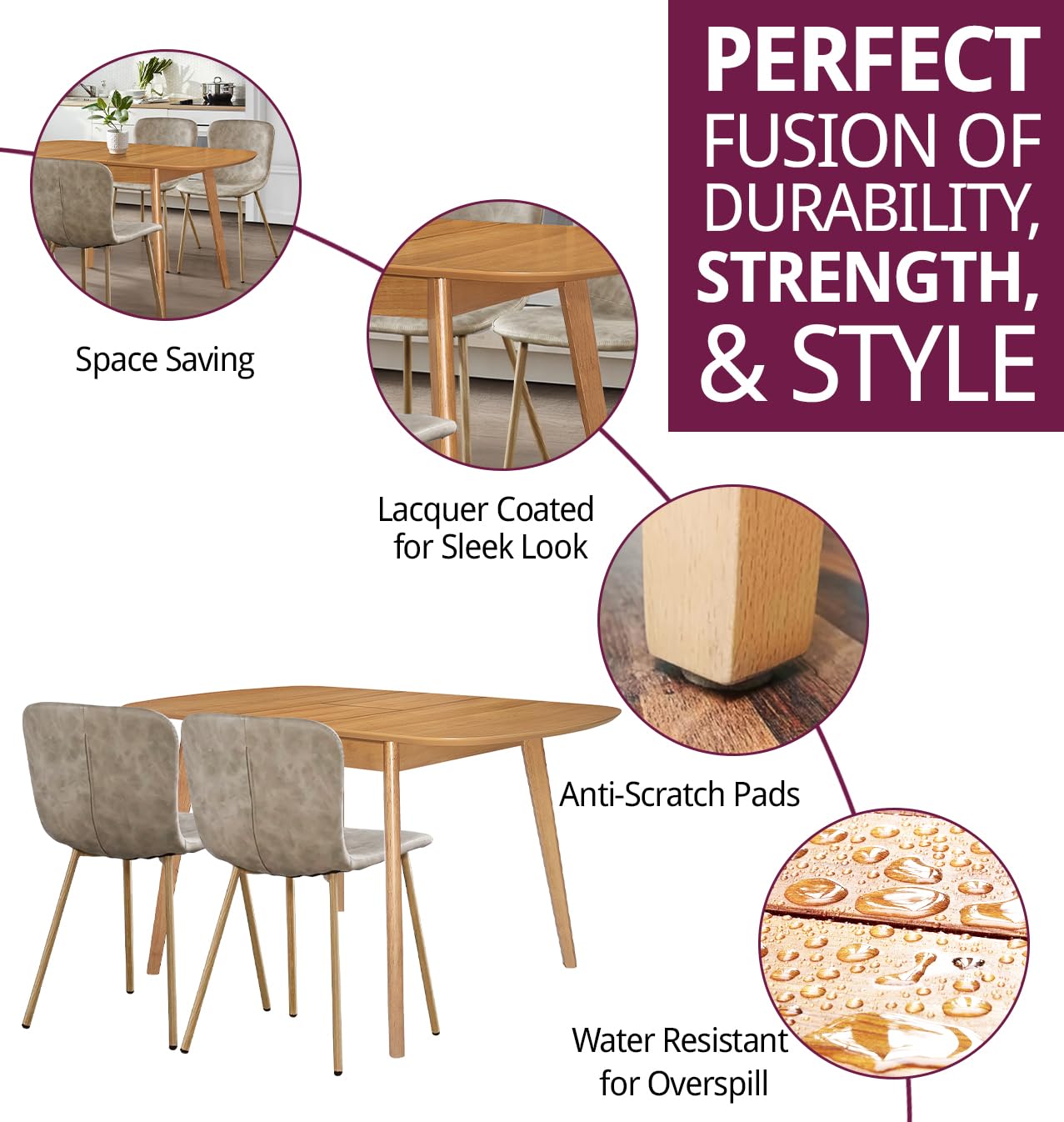 Hallowood Furniture Aston Oval Butterfly Extendable Table and Chairs Set 4