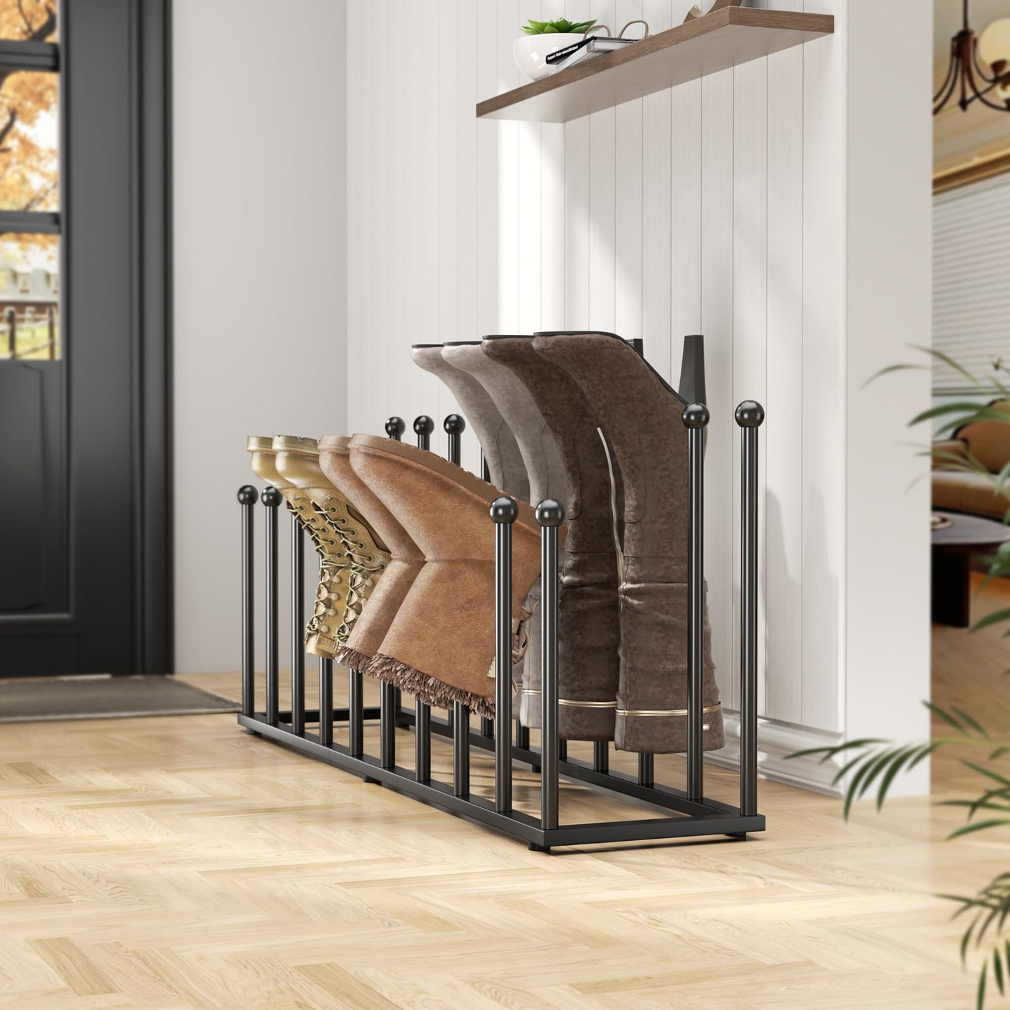 pickpiff Free Standing Shoe Rack - Black Metal Shoe Storage, Shoe Racks Storage for Dorm Room, Closet, Entryway, Bedroom, Patio Outdoor, Hallway