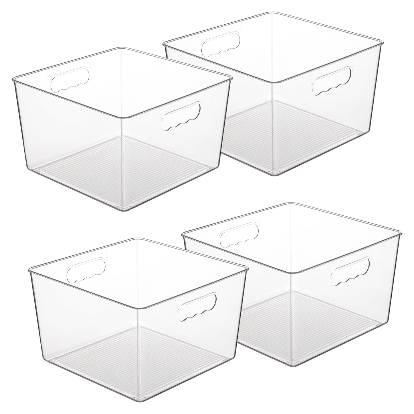 Vtopmart Extra Large Clear Plastic Storage Bins, Versatile Organizer 4 Pack