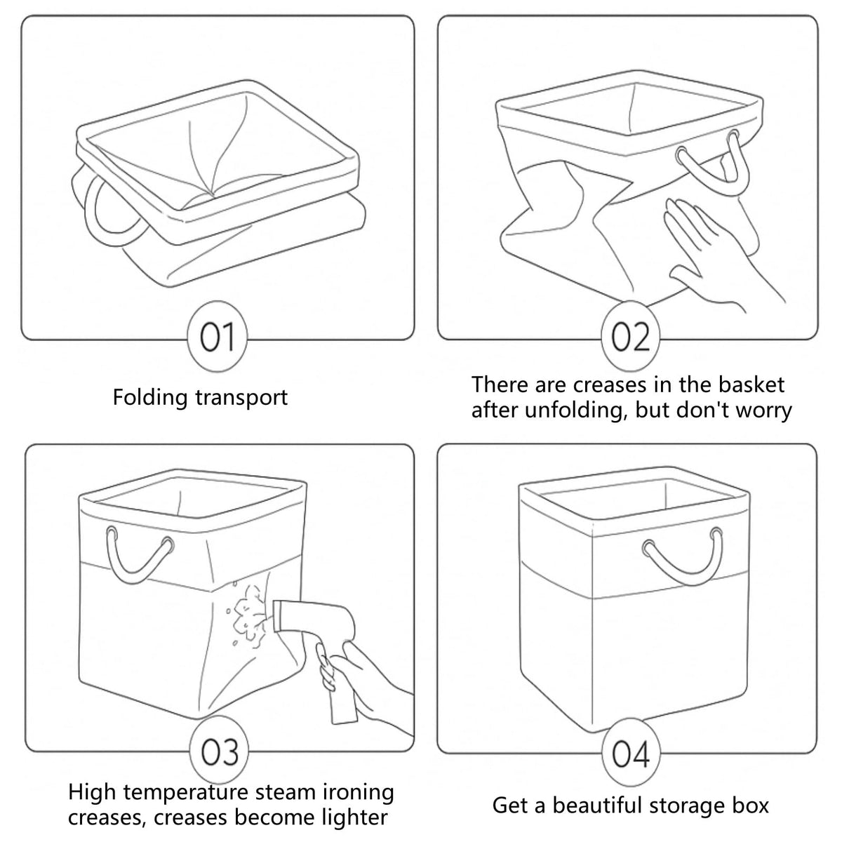 Mangata Fabric Storage Boxes, 28x28x28cm Storage Baskets Storage Cube Boxes for Organizing Clothes Shelf Nursery Home Closet