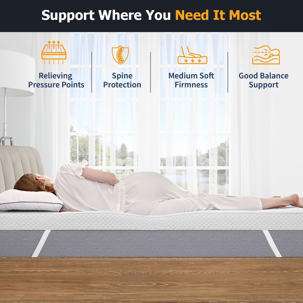 Memory Foam Mattress Topper Single Bed (7cm Thick) Premium Topper for Comfort & Support, Back & Joint Pain Relief, Cooling Dual-Layer Orthopedic Pad.
