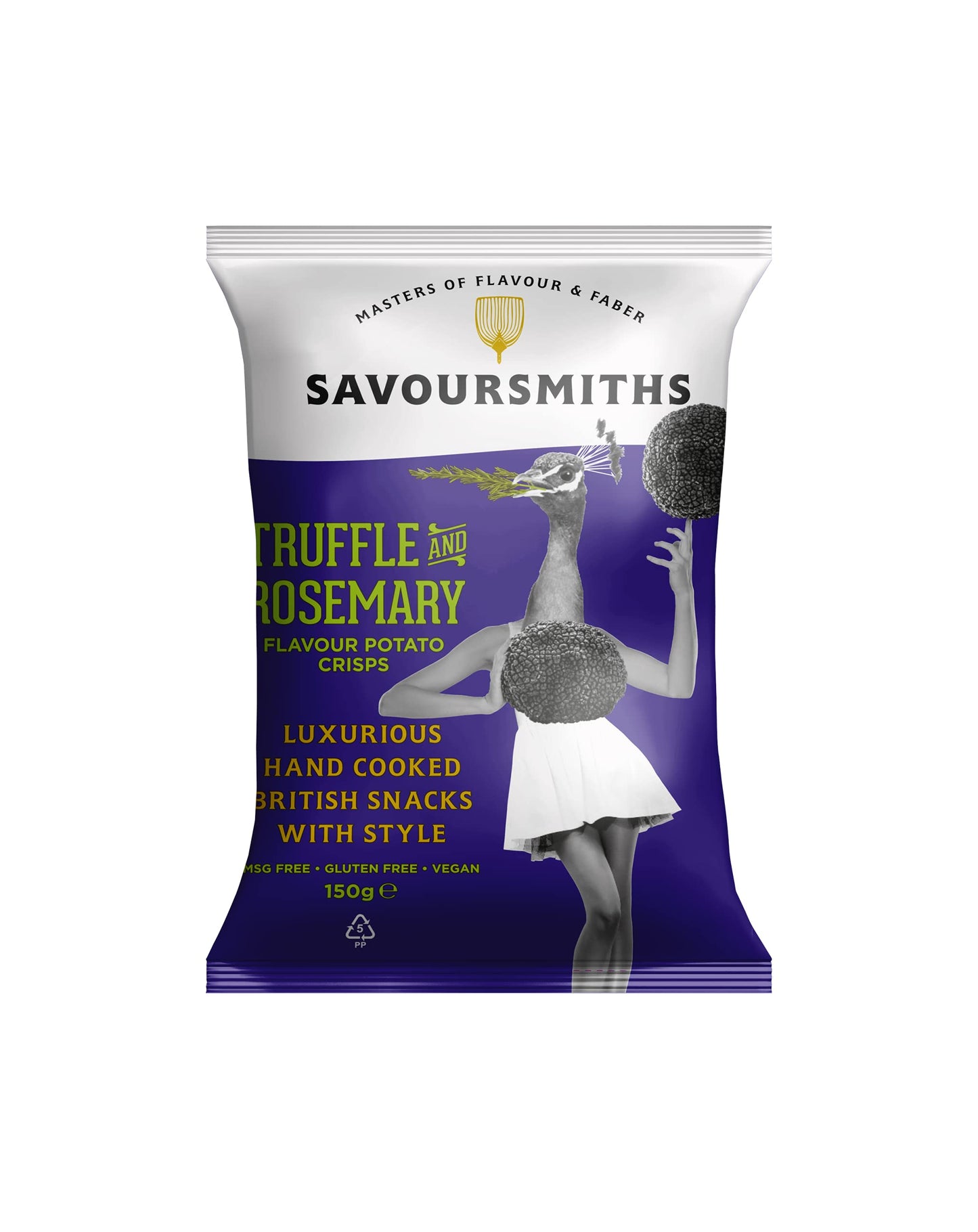 Savoursmiths Truffle and Rosemary English Potato Crisps - 150g x 12 Multi Pack | Luxury Hand Cooked British Crisps | Skin on Crisps | Made from Home