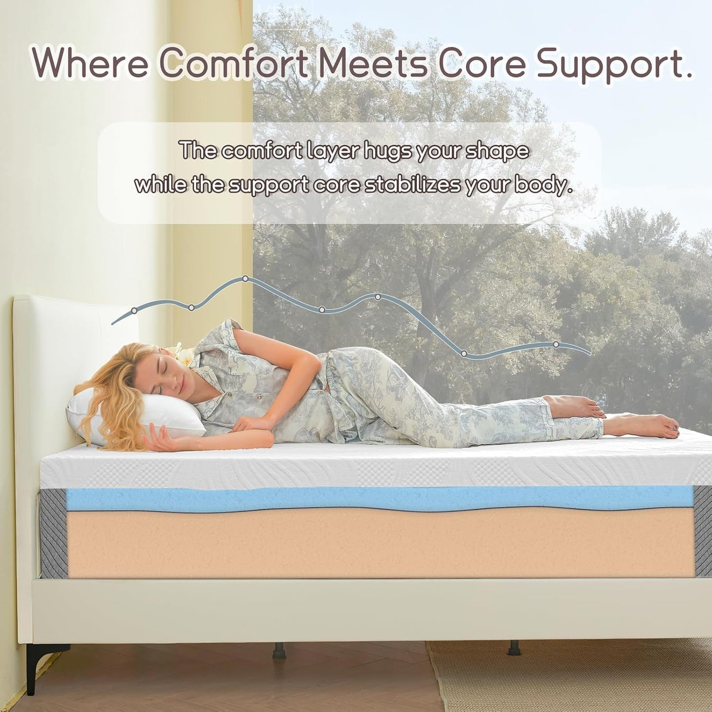 Deegari Mattress, 20cm Double Mattresses with Memory Foam and Anti-mite, Breathable, Removable Cover, Mattress in a Box