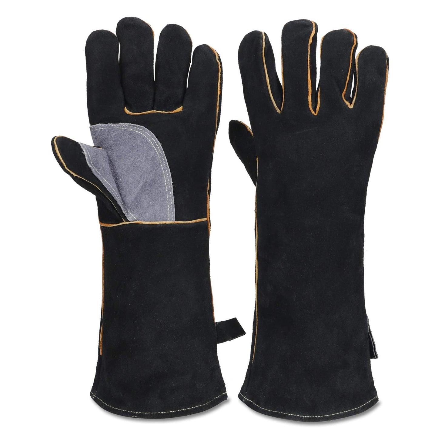 chengsan Extreme Heat & Fire Resistant Gloves Leather with Kevlar Stitching,Perfect for Fireplace, Stove, Oven, Grill, Welding, BBQ, Mig, Pot Holder,