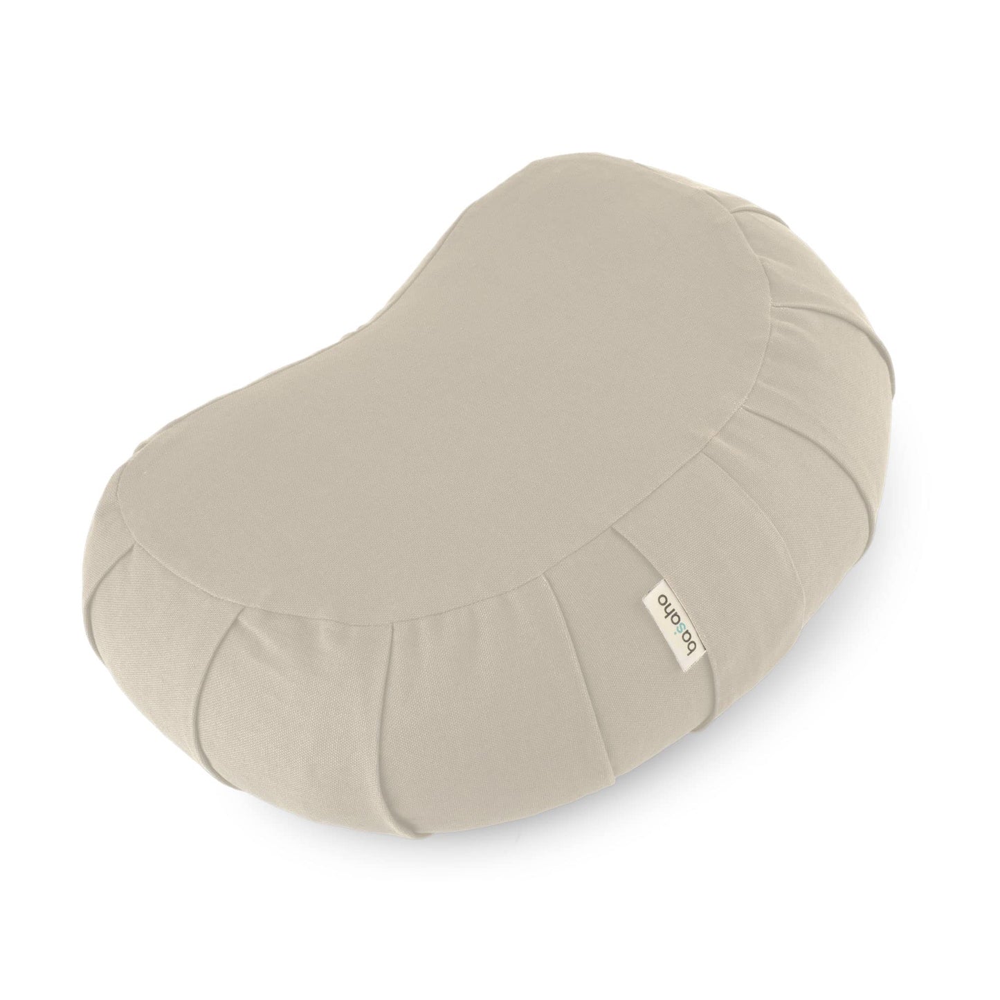 basaho CRESCENT Zafu Meditation Cushion | Organic Cotton | Buckwheat Hulls | Removable Washable Cover (Natural)