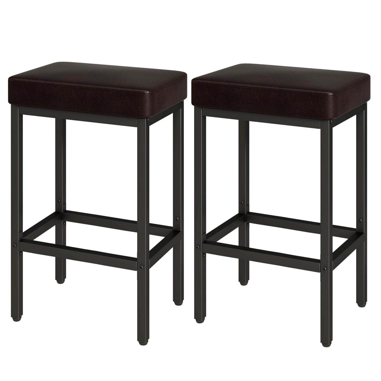 YMYNY 66cm Bar Stools Set of 2 - PU Leather Breakfast Bar Stools, HBS513K