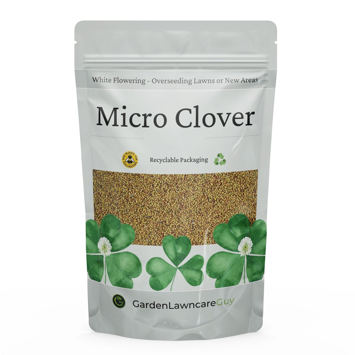 Micro Clover Seed for Lawn UK - 100% Small Leaf White Clover - No Grass - Over Seeding or New Areas - 1kg Pack