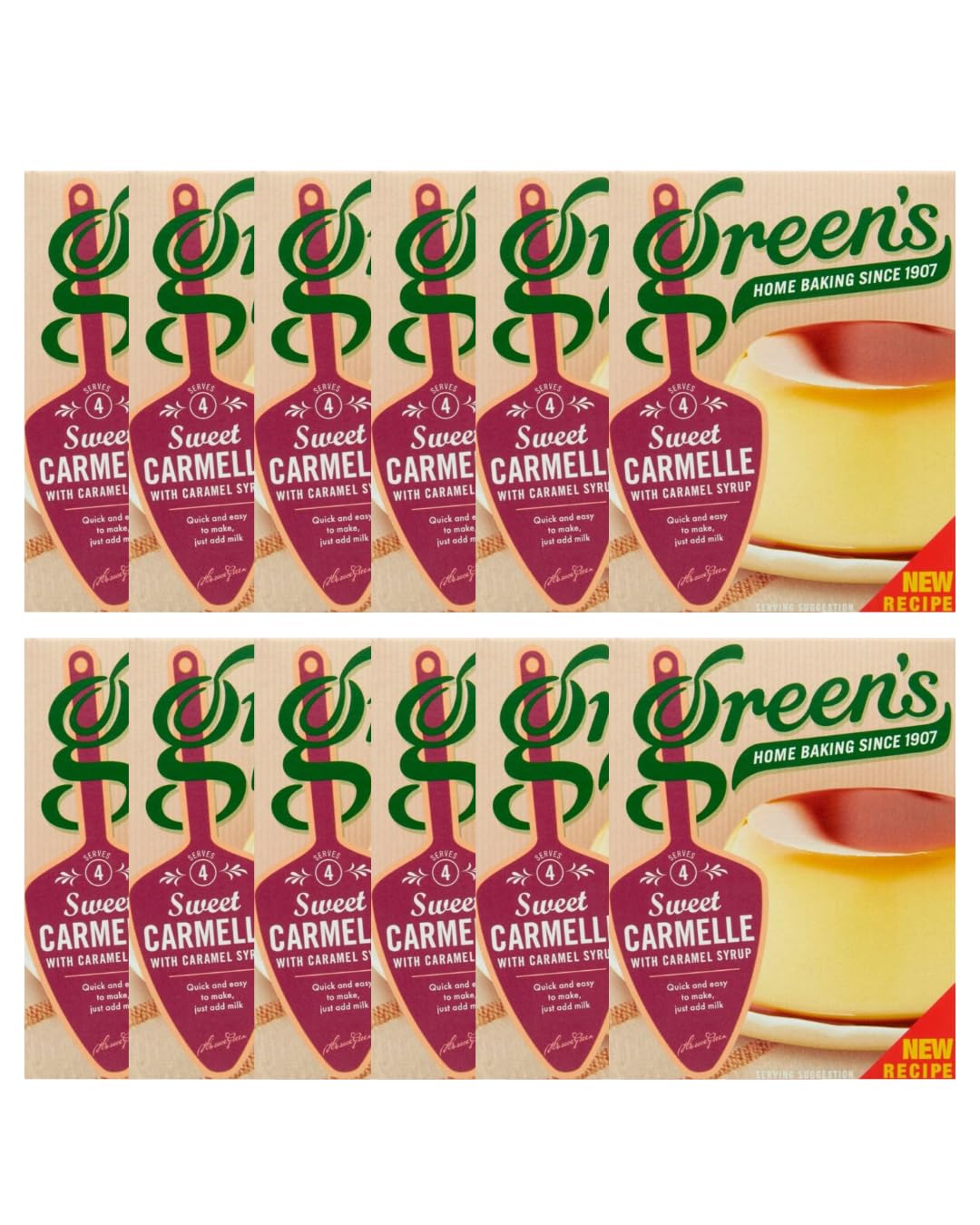 Caramel Dessert Mix Bundle (Pack of 12) Green?s Sweet Carmelle 70g