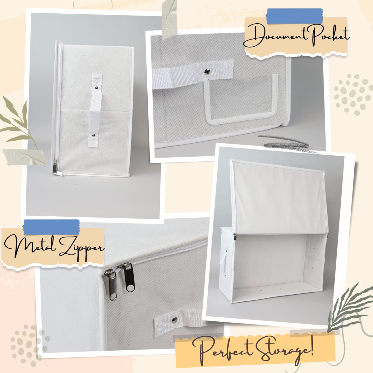 Hoesh UK – White Large Wedding Dress Storage Box, Under Bed with Lid & Acid Free Tissue - bridal gown storage, wedding dress box, clothes storage