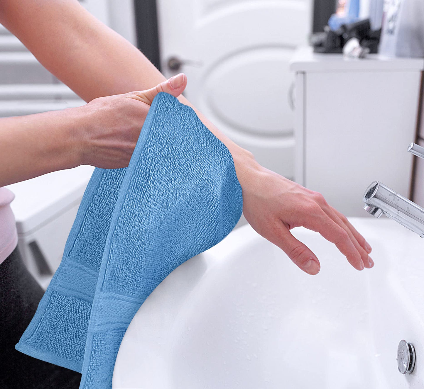 Utopia Towels - 6 Piece Towel Set (40 x 70 cm) 100% Cotton Ring Spun Super Soft and Highly Absorbent 600gsm for Bathroom, Gym, Shower, Hotel & Spa