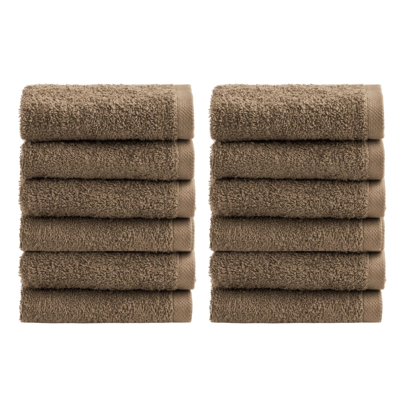NELLA BIAGINI Minerva Bathroom Washcloths 30 x 30 cm, Set of 12, 100% Pure Terry Cotton, 420 g/m², Soft, Absorbent, Practical, Durable, Solid Colour