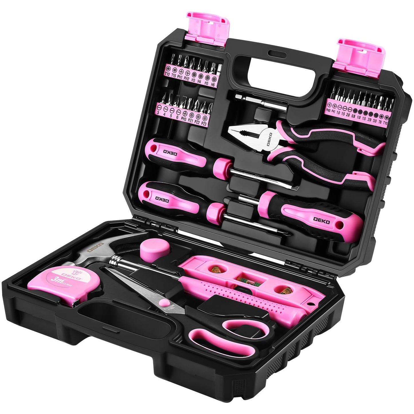 Pink Tool Kit?DEKO Tool Set, Pink Hand Tool Kit DIY for Women 42 Pieces, Ladies Tool Box Gift for Home,Office