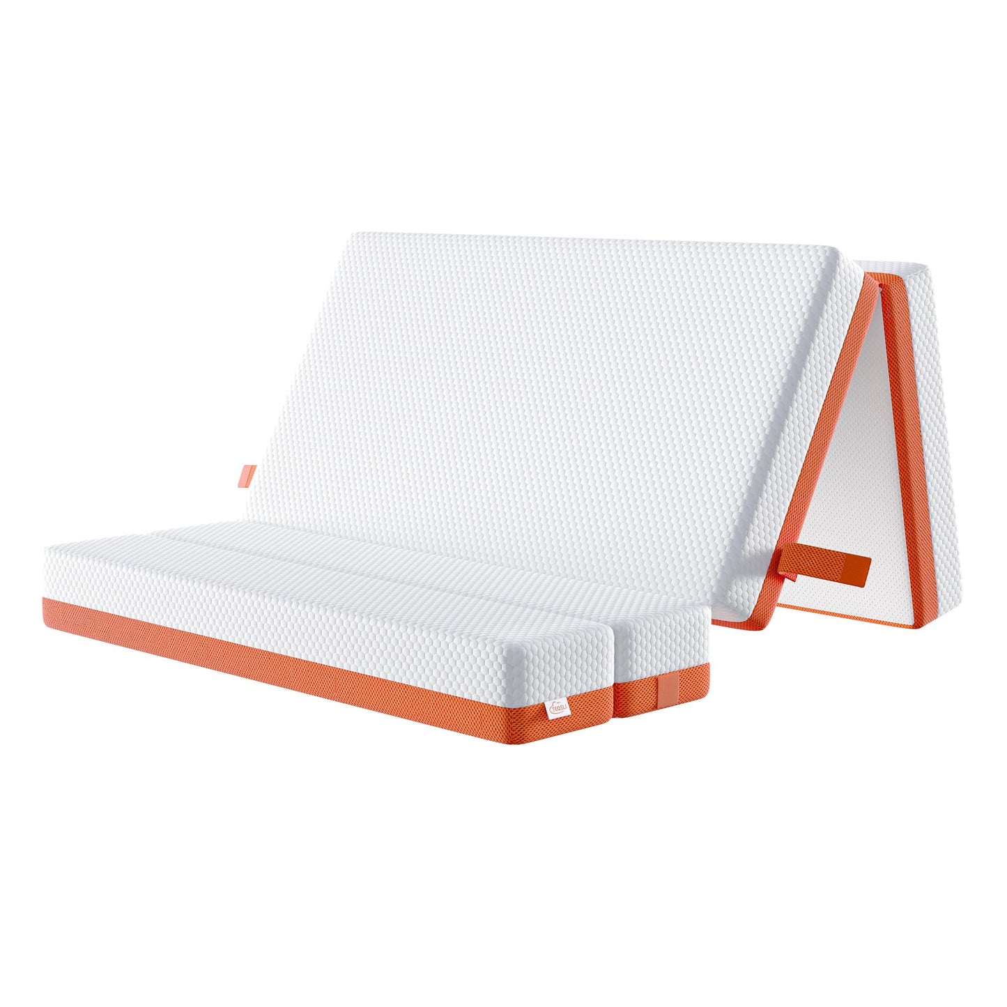 TeQsli Folding Mattress, 10cm Small Double Foldable Mattress, Memory Foam with Removable Washable Cover, for Guest Sofa Bed, Camping, Travel