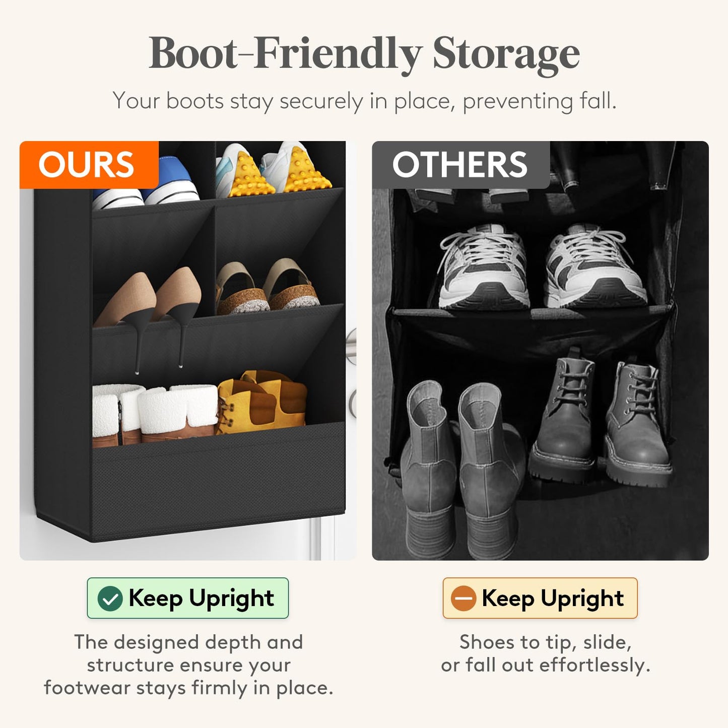 Lifewit 6 Tier Over the Door Shoe Organisers with 11 Deep Pockets, Fabric Hanging Wall Mounted Shoes Rack Behind Door Storage Organizer for Boots