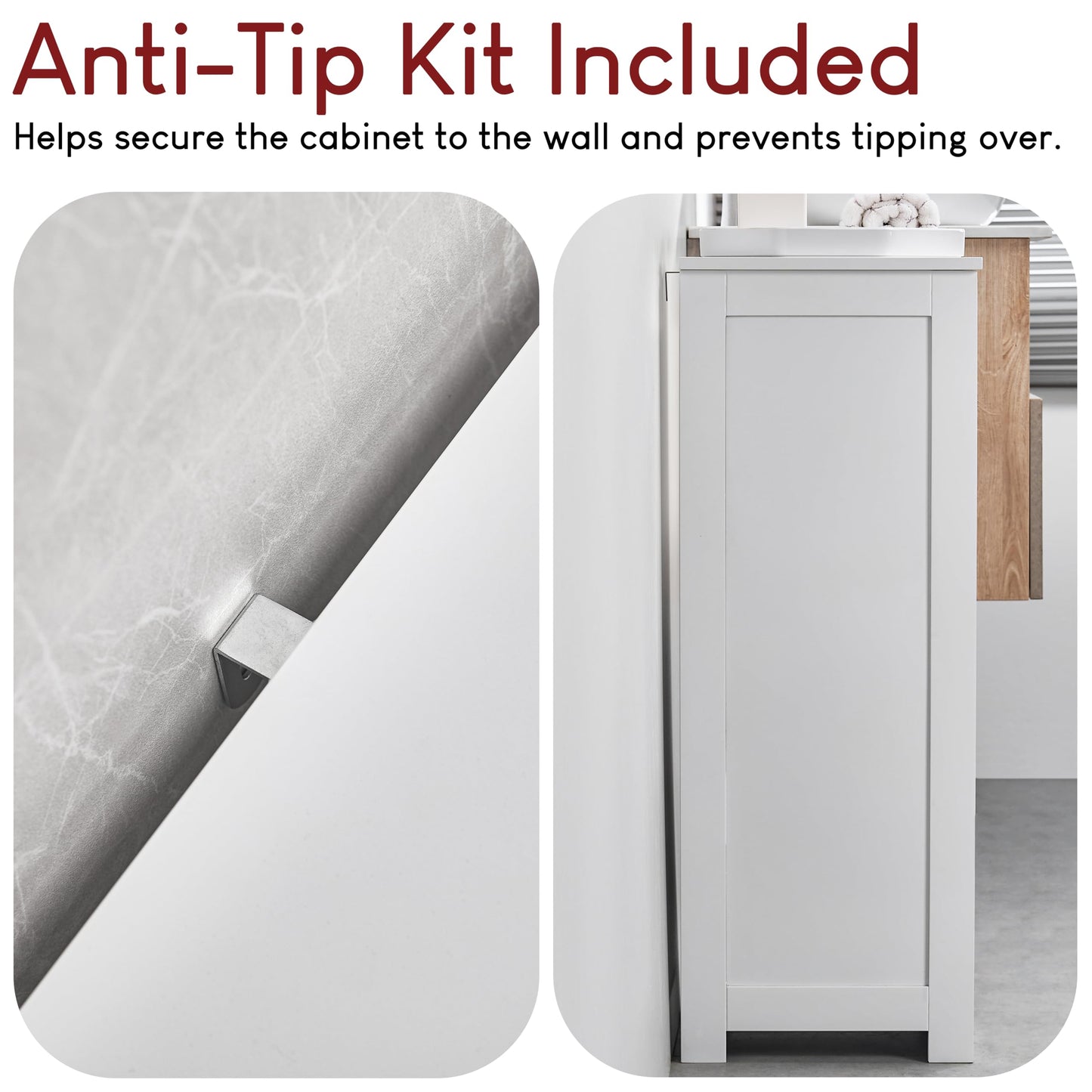 Bath Vida Priano Freestanding 4 Drawer 1 Door Bathroom Floor Cabinet, White