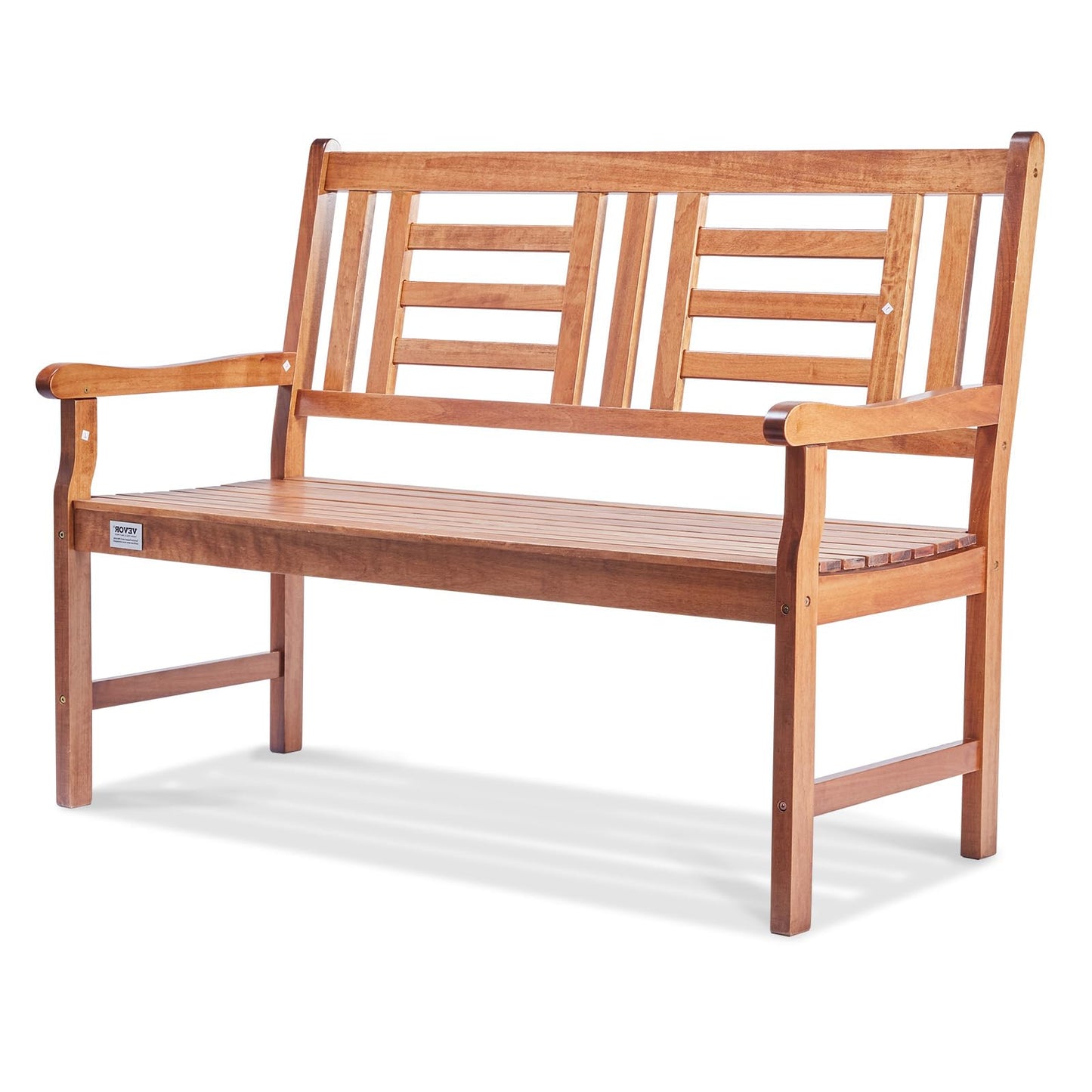 VEVOR Outdoor Bench - 48" Wood Garden Bench with Backrest & Armrests, 700 lbs Capacity, Perfect for Garden, Park, Yard & Porch