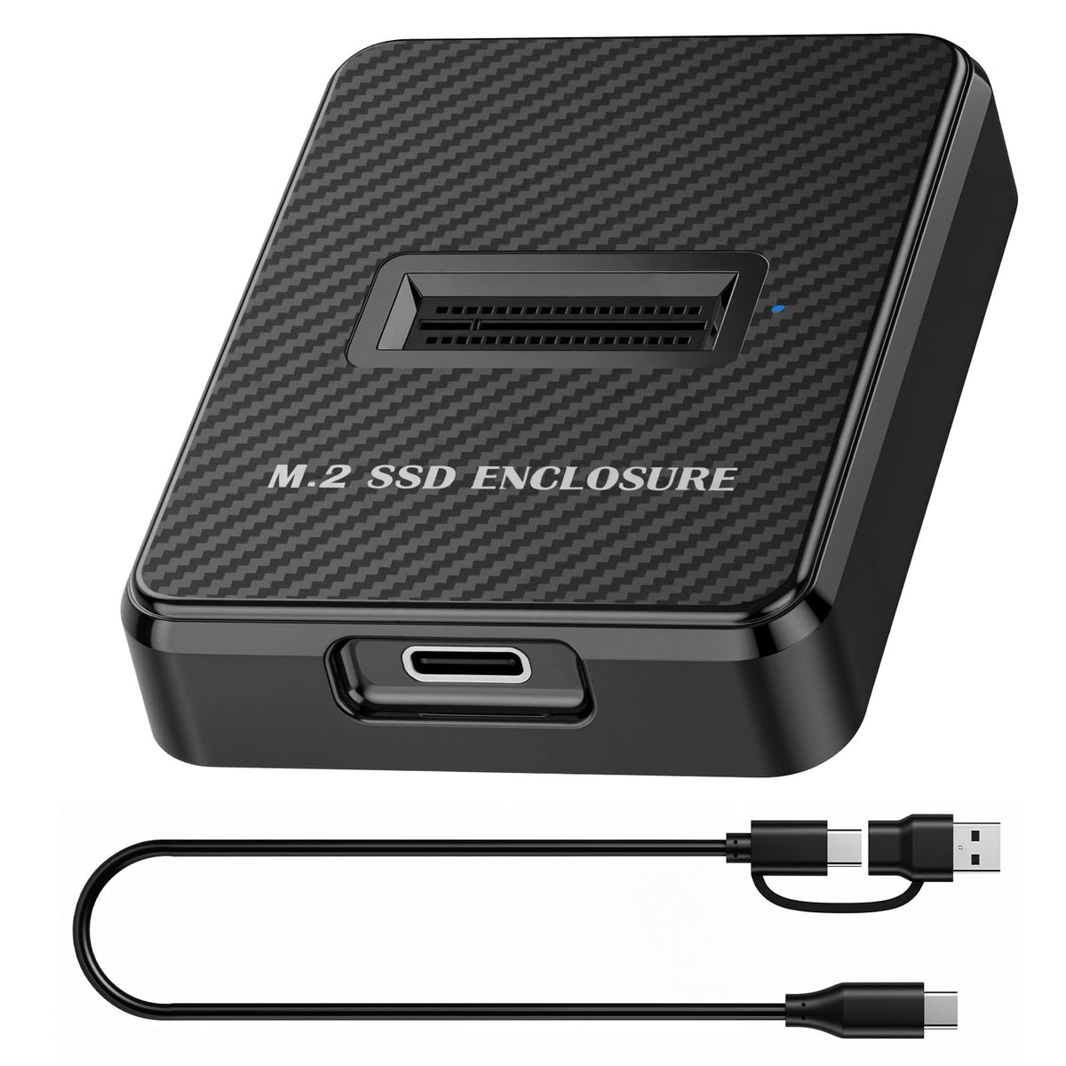 M.2 NVMe and SATA to USB C Docking Station, Dual-Protocol M.2 to USB C Adapter, 10Gbps External SSD Card Reader Enclosure, Compatible with M Key, B+M