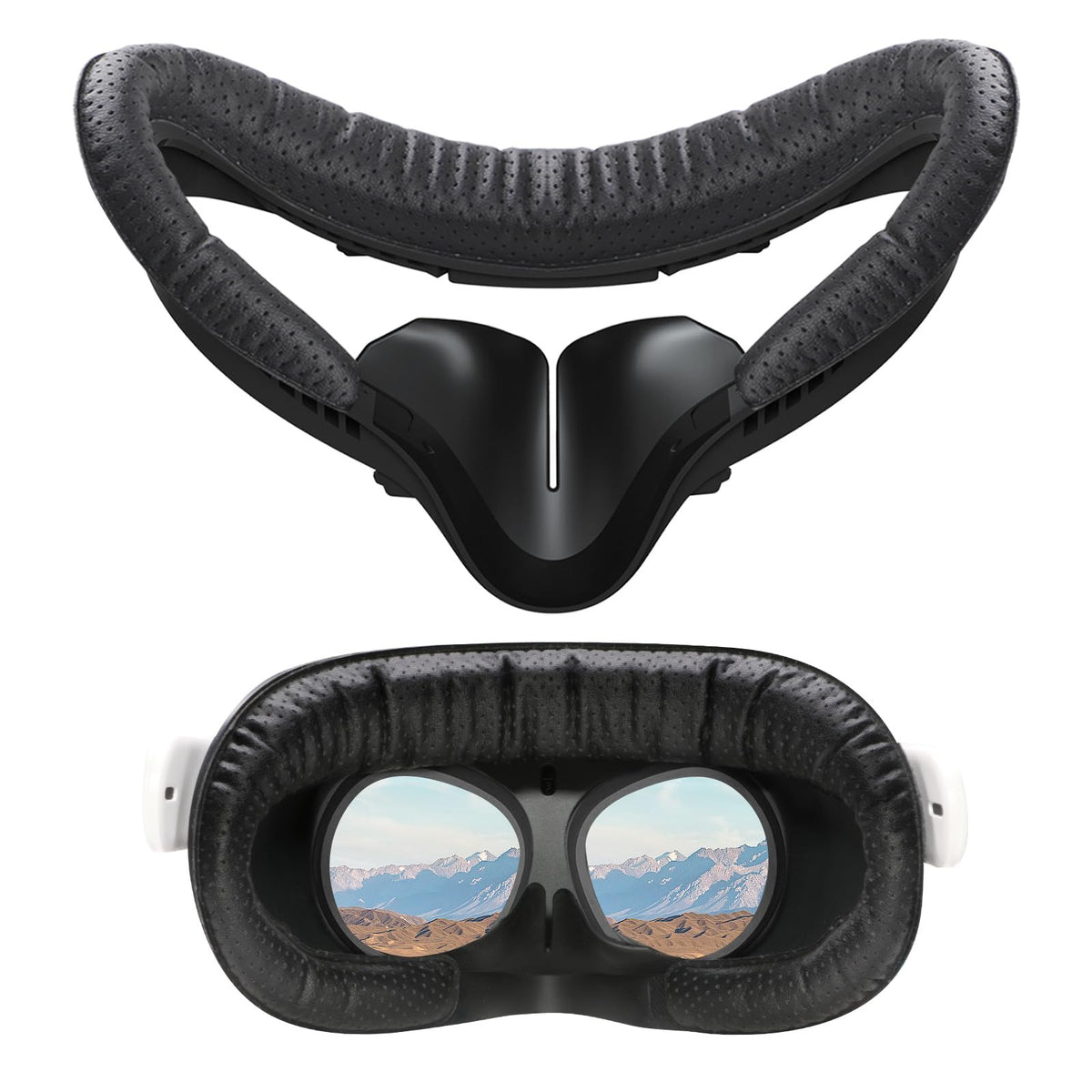 VR Face Pad for Oculus Quest 2,Facial Interface & Face Cover Pad Replacement Compatible with Meta Quest 2 Breathable Holes Leather Protective VR