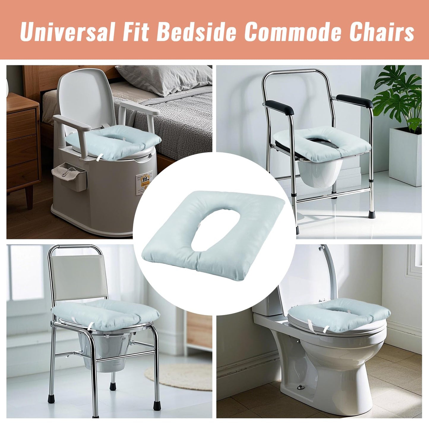 RoamReady Bedside Commode Cushion, Seniors Portable Seat Cushion for Toilet