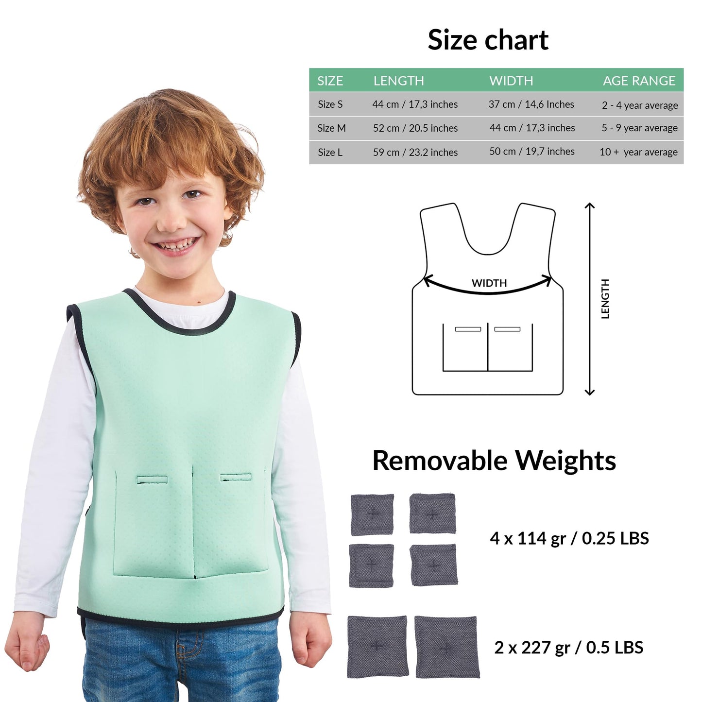 Weighted Vest for Kids | Provide Deep Pressure Comfort | ADHD Tools for Kids | Autism Sensory Clothing | Adjustable Weighted Vest | Weighted