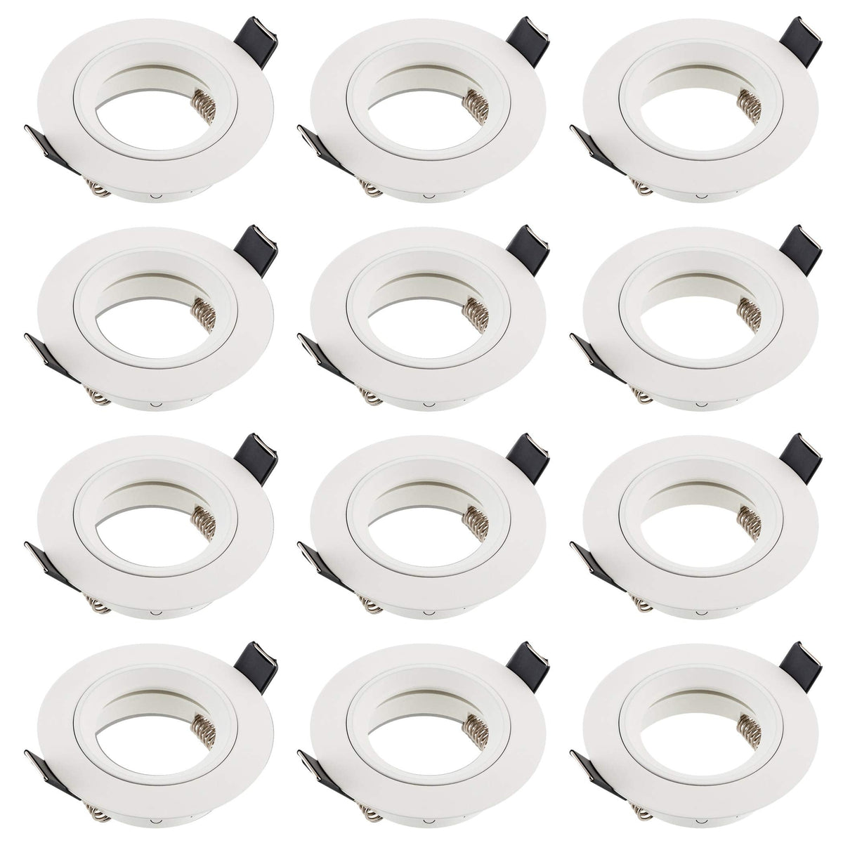 SEBSON Downlights with GU10 Lamp Holder - Recessed Ceiling Lights - Spotlight Mounting Frame Aluminium - Hole 65mm (min. 60mm, max. 70mm) - Set of 12