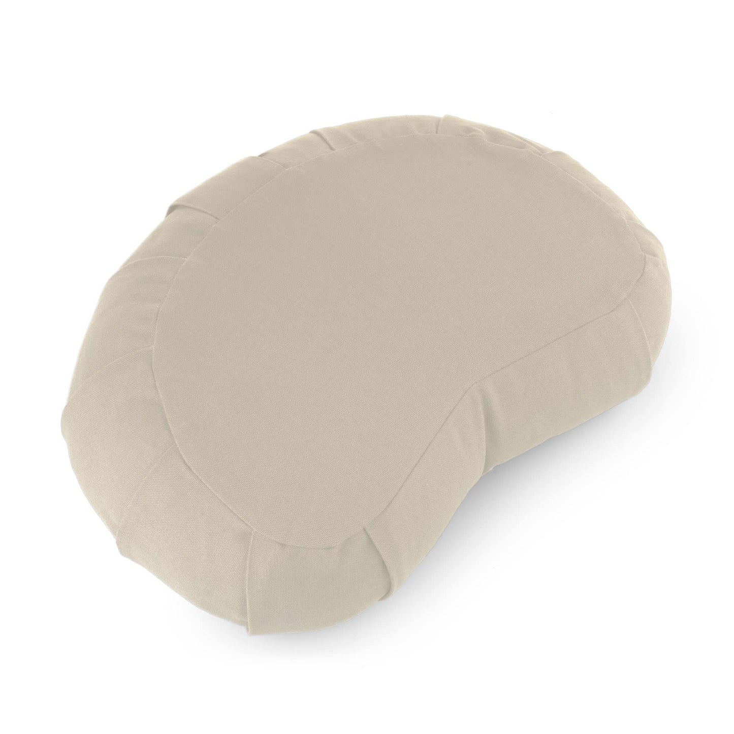 basaho CRESCENT Zafu Meditation Cushion | Organic Cotton | Buckwheat Hulls | Removable Washable Cover (Natural)