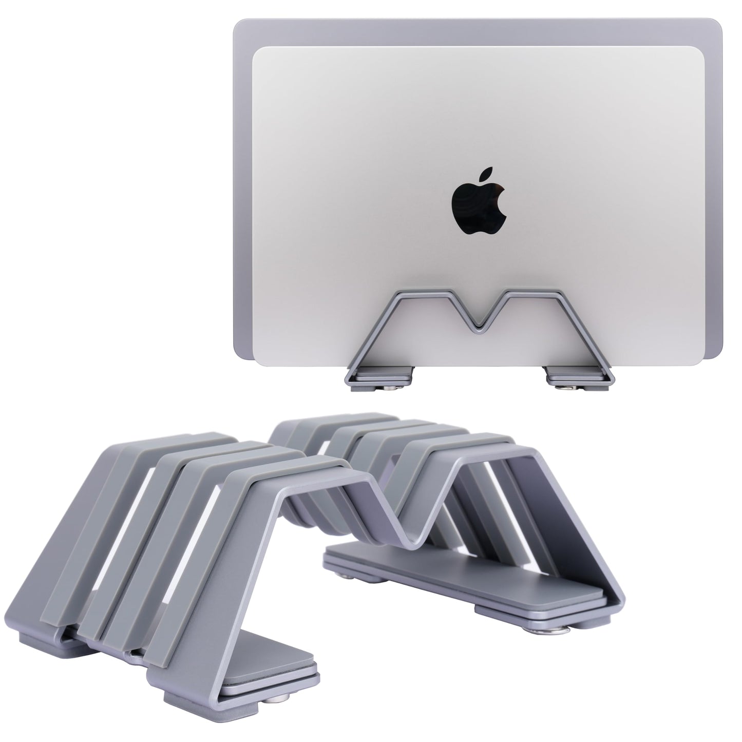 Psitek Adjustable Dual Vertical Laptop Stand Holder - Supports 2 Devices 6061 Aluminum, Universal Fit for All Laptops - Fashion Design