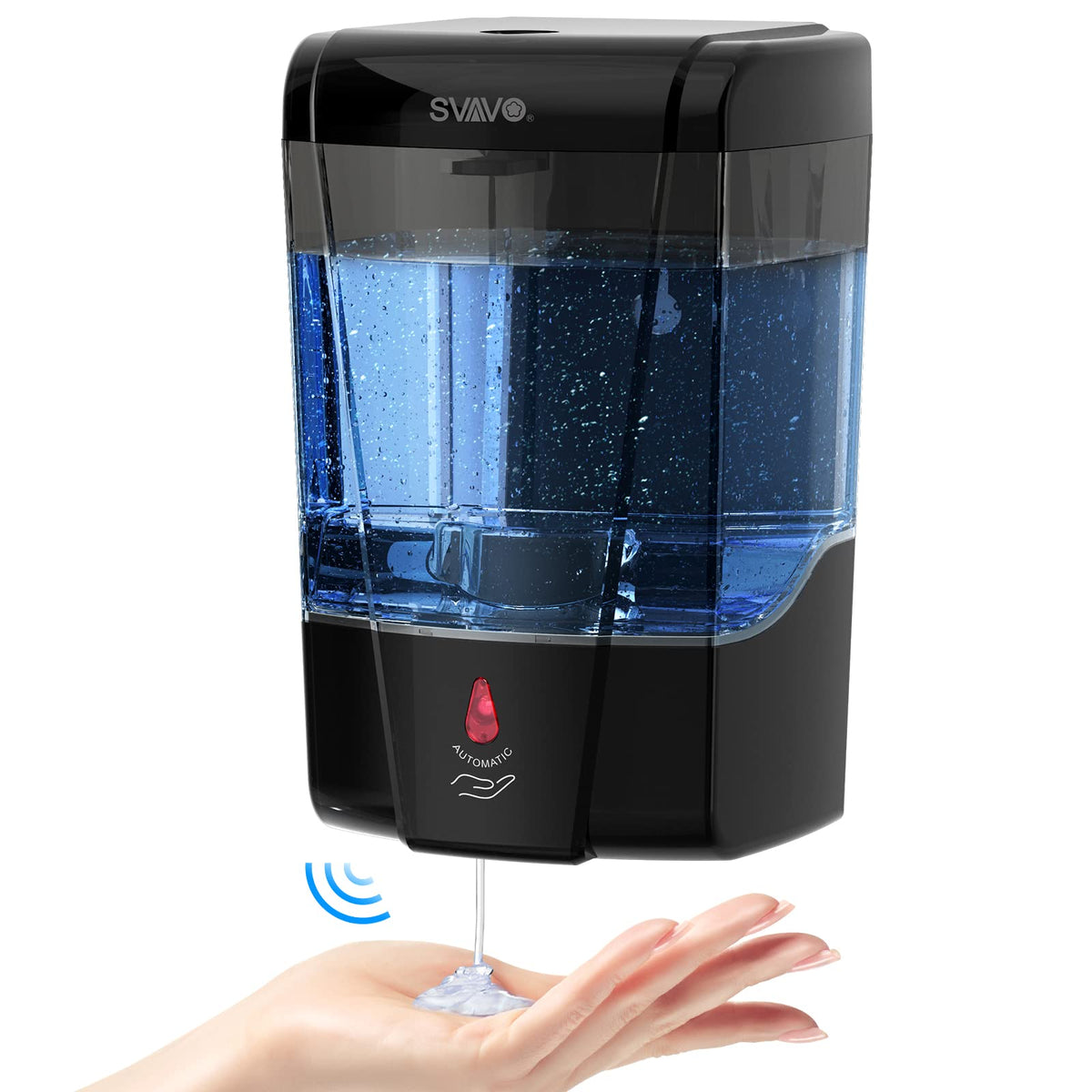 SVAVO Automatic Soap Dispenser Wall Mount, Touchless Soap Dispenser 600ml/20.28oz Battery Operated Hand Free Hand Sanitizer Dispenser Wall Mounted for