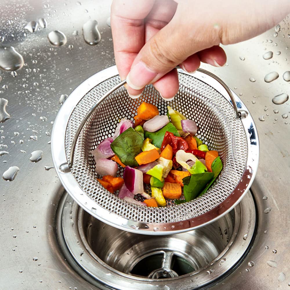 1 Piece Sink Strainer Kitchen Sink, Stainless Steel Sink Strainer, Hair Strainer Shower, Prevent Sewer Blockages (11 x 8 x 2 cm)