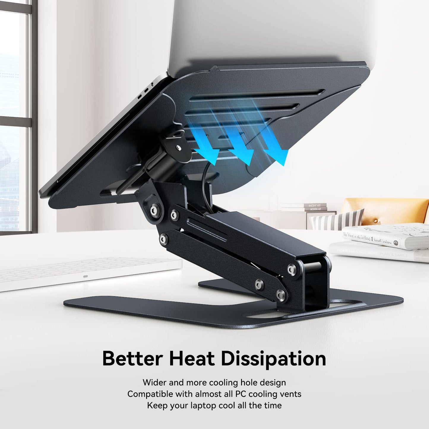GIISSMO Laptop Stand Height Adjustable Laptop Riser Vented Aluminum Desk Notebook Holder Compatible with 10-17'' MacBook Pro/Air Dell Lenovo Samsung