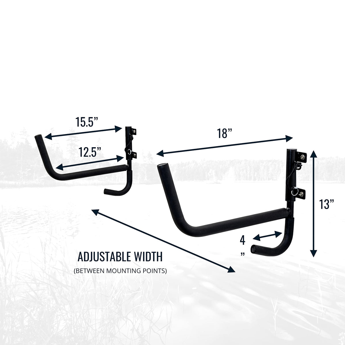 StoreYourBoard Kayak Wall Mount, Indoor & Outdoor, Rack with Paddle Hanger