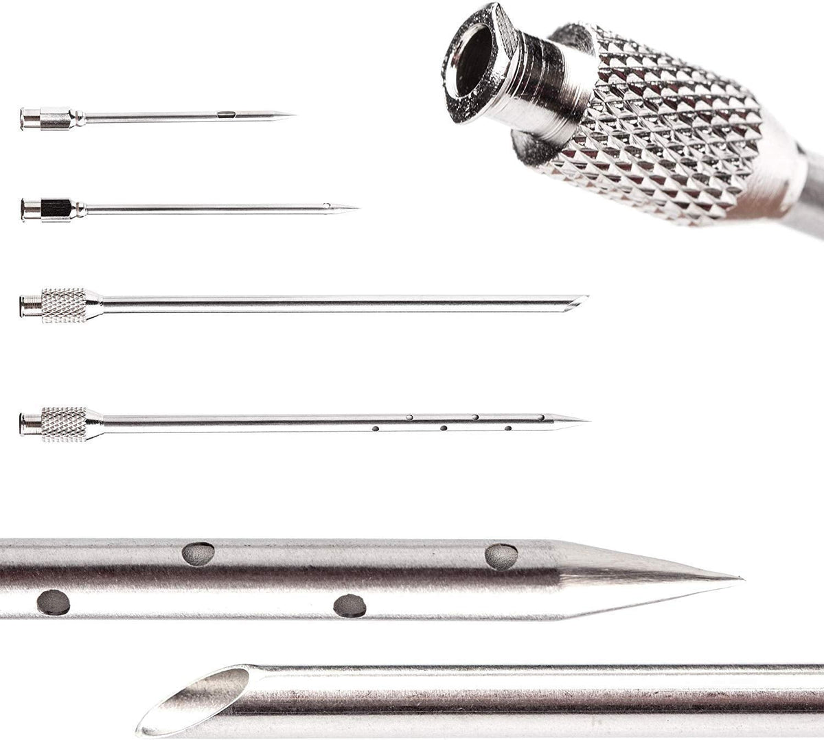 Stainless Steel Meat Injector Kit - Outdoor Marinade Syringes with 3 Needles for Grill & Smoker - Professional Culinary Tool