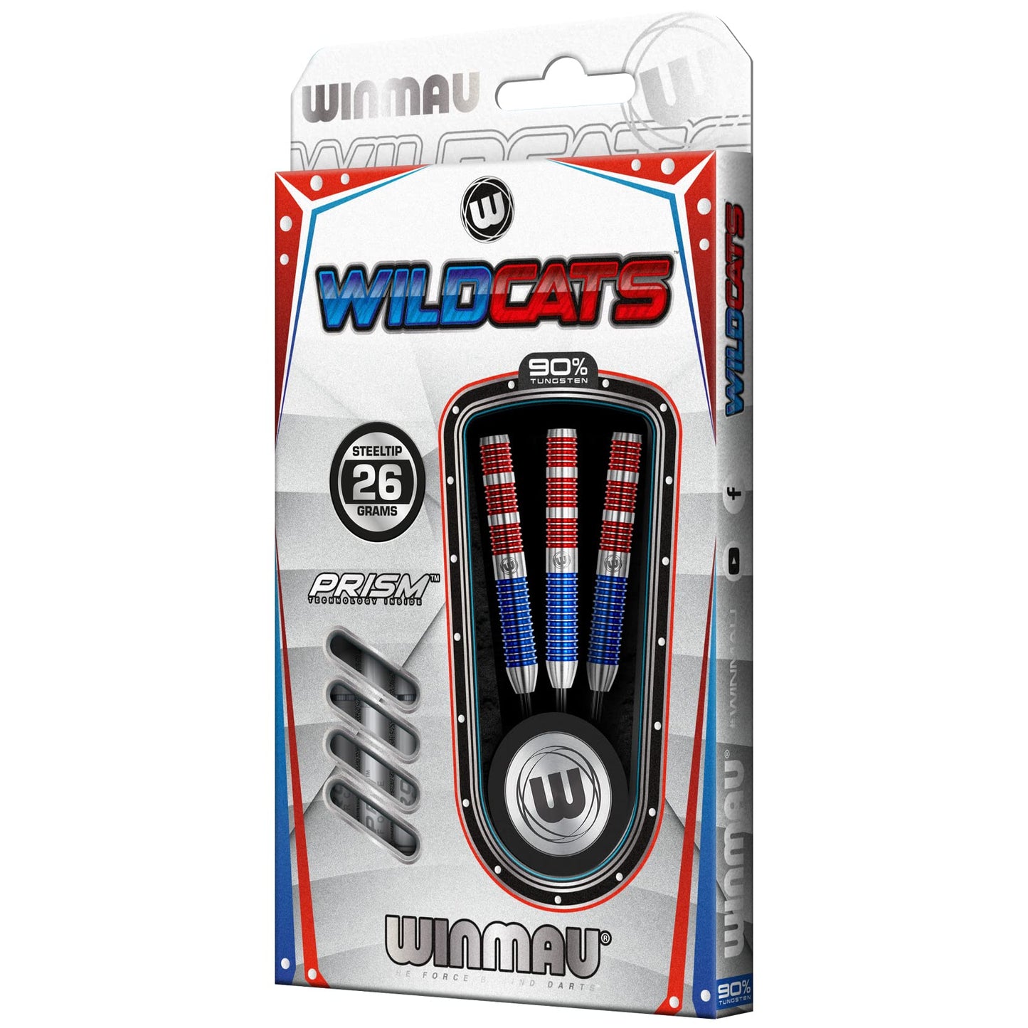 WINMAU Wildcats 26 gram Tungsten Darts Set with Flights and Stems (Shafts)