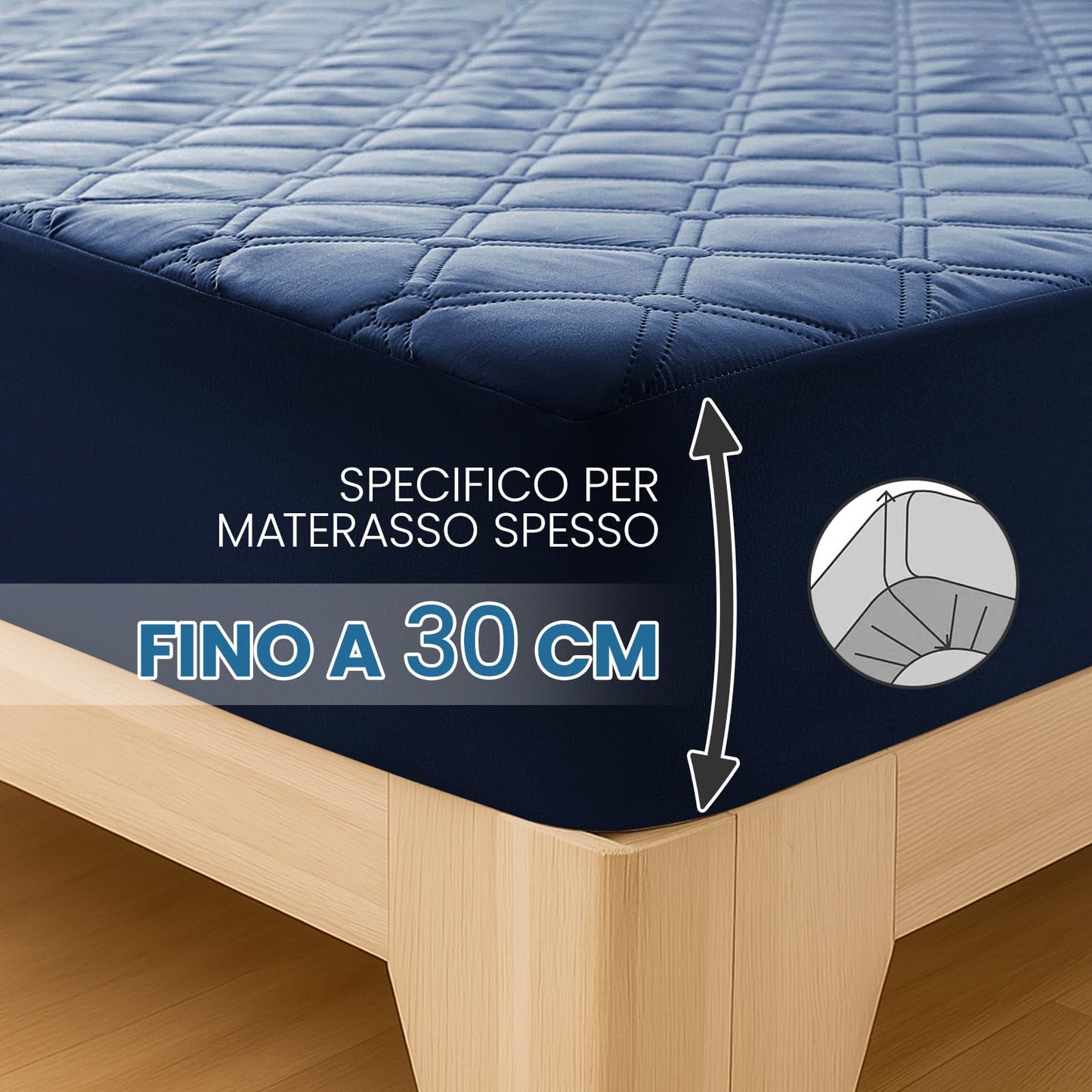 Ystyle Fitted Sheet 90 x 200 cm, Microfibre, Fitted Sheet - Mattress Height up to 30 cm, Navy Blue