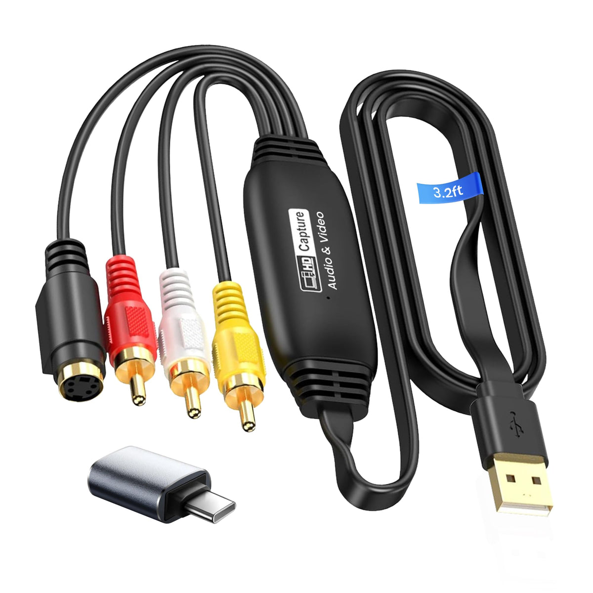 avedio links VHS to Digital Converter, USB 2.0 Video Capture Card with RCA & S-Video Input, 1080P HD Audio Video Converter for Windows/Mac ? Convert