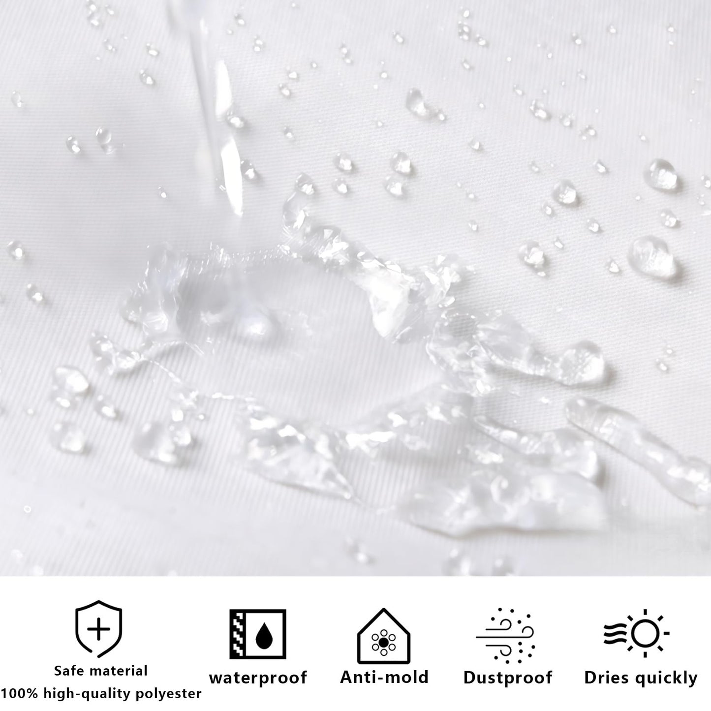 FAIRYGATE White Shower Curtain, 180 x 180 cm