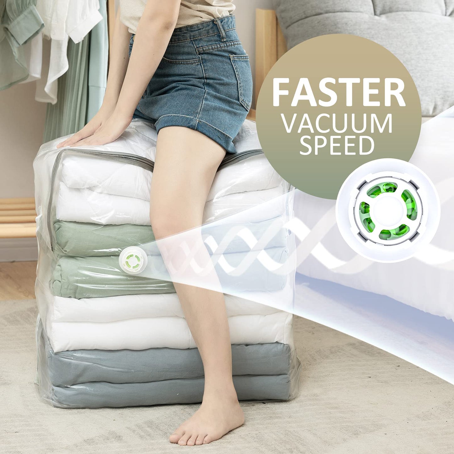 TAILI Extra Large Vacuum Storage Bags Cube 4 Super Jumbo(100×70×44×44 CM)