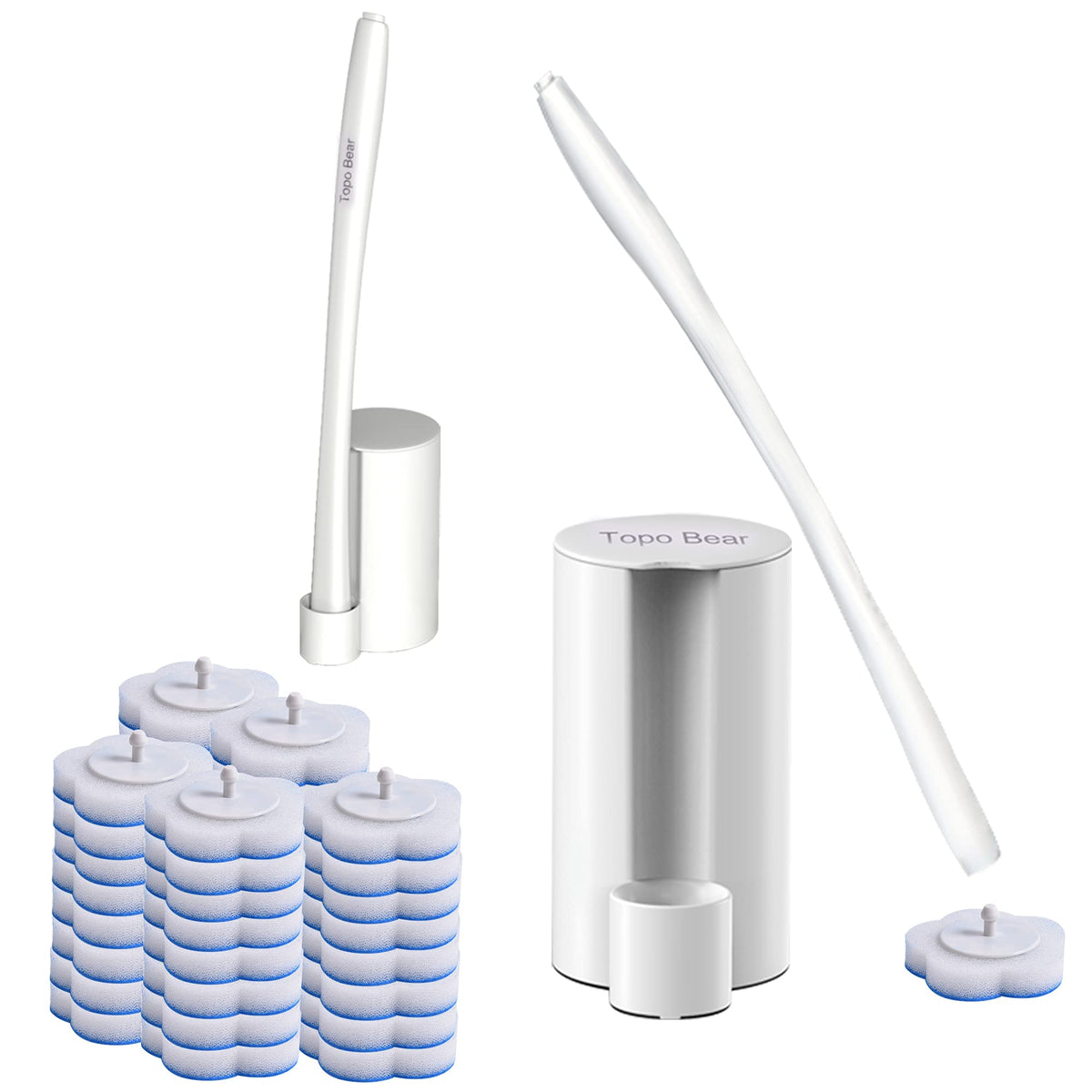 Bfirst Disposable Toilet Bowl Brush with 40Pcs Toiltet Wand Refills, Toilet Bowl Cleaner Wands,Toilet Cleaning System Starter Kit?