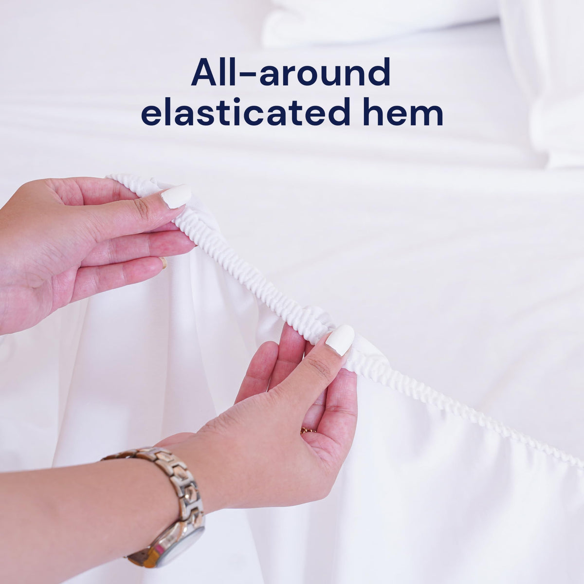 Sheet Story Bamboo Waterproof Mattress Protector Double Size - 40cm Deep Pocket - Hypoallergenic, Terry Bamboo Fabric - Mattress Protector Double Bed
