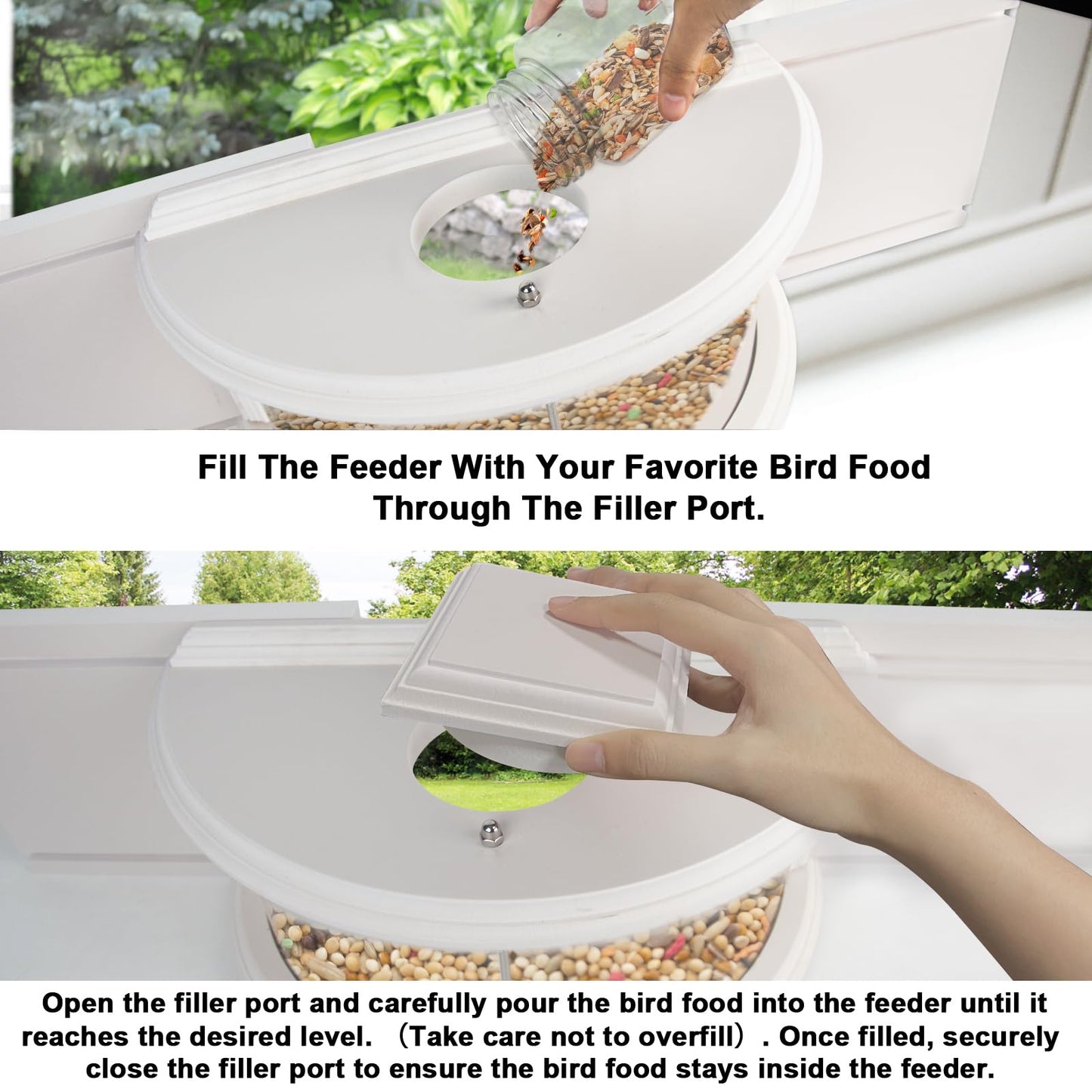 BAIAPEY Window Bird Feeder - 180? Clear View Bird Feeder, Durable, Elegant in-Window Bird Feeder for Bird Watching - Bring Joy to Your Home.