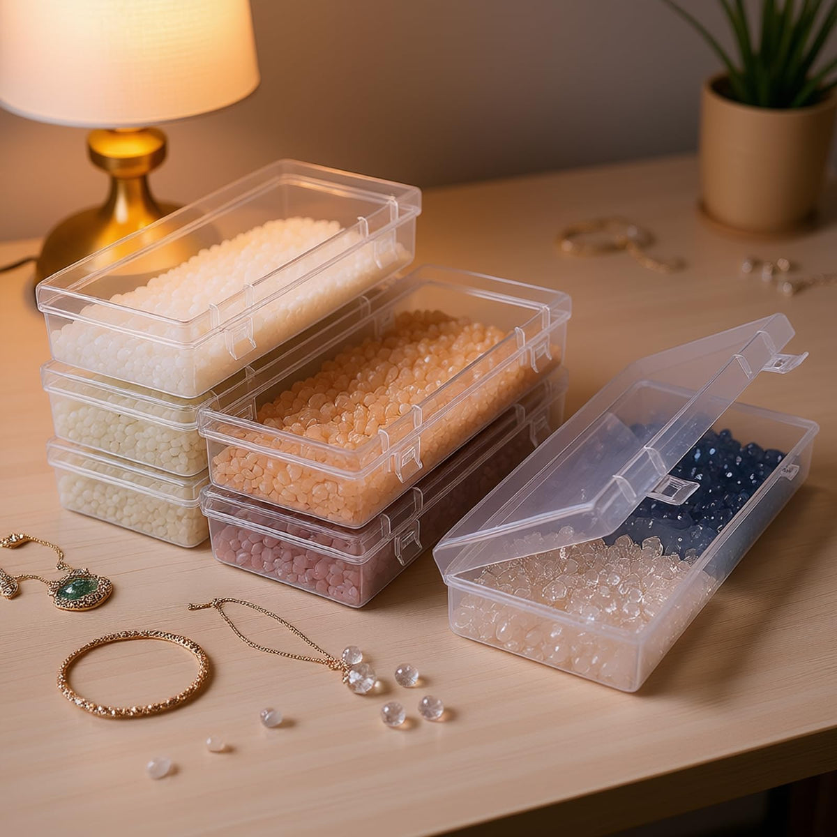 Thintinick 6 Pack Rectangular Clear Plastic Storage Containers