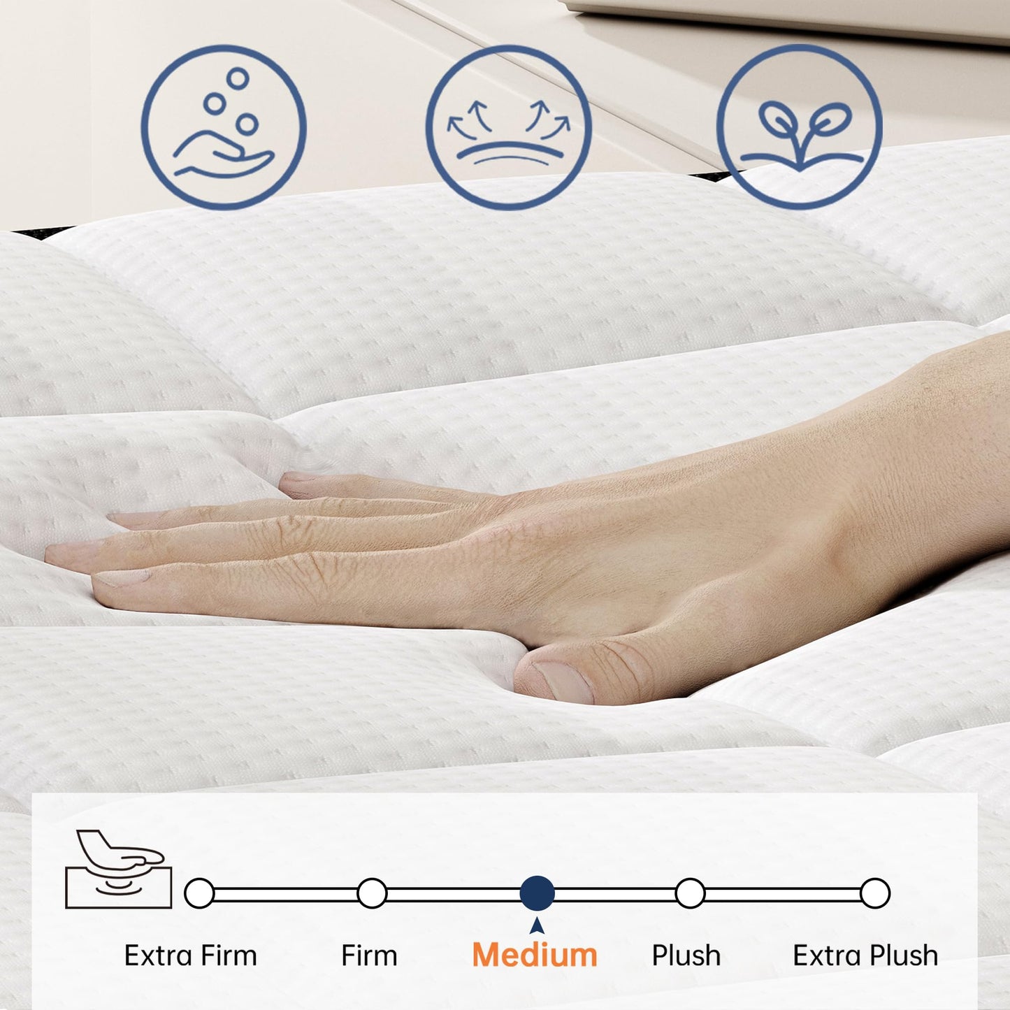 LETMOON 3FT Single Mattress, 25cm Pocket Sprung & Memory Foam Hybrid Bed